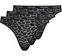 Calvin Klein Damen 3er Pack Slips Bikini Form Low-Rise Unterwäsche, Schwarz (Black/Black/Black), XL