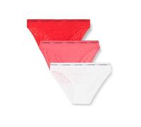 Calvin Klein Damen 3er Pack Slips Bikini Form mit Spitze, Mehrfarbig (Azalea/Lychee/White), XS