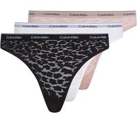 Calvin Klein Damen 3er Pack Slips Bikini Form Stretch, Mehrfarbig (Black/White/Subdued), XXL