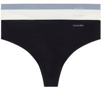 Calvin Klein Damen 3er Pack Strings Invisibles Nahtlos, Mehrfarbig (Black/Ivory/Flint Stone), XXL