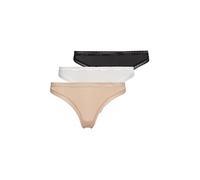 Calvin Klein für Damen. 000QD3802E Pack 3 Tangas Up schwarz, wei (XL), Weiß, Heimtextilien, Polyamid