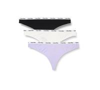 Calvin Klein Damen 3er Pack Strings Tangas, Mehrfarbig (Black/White/Pastel Lilac), XL