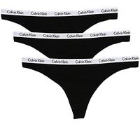 Calvin Klein Damen 3er Pack Strings Thong Unterwäsche, Schwarz (Black/Black/Black), L