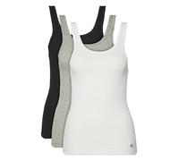 Calvin Klein Damen 3er Pack Tank Tops Scoop Neck Cotton mit Rundhalsausschnitt, Mehrfarbig (Black/White/Grey Heather), XL