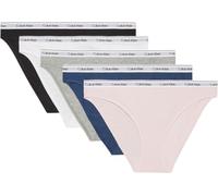 Calvin Klein Damen 5er Pack Slips Bikini Form Low-Rise Unterwäsche, Mehrfarbig (Black/White/Grey Heather/Potpourri/), XL