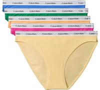 Calvin Klein Damen 5er Pack Slips Bikini Form Low Rise Unterwäsche, Mehrfarbig (Mardi Gras Green/Relay Gold/Golden), S