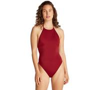 Calvin Klein Damen Badeanzug High Neck One Piece Neckholder, Rot (Plum Glaze), XS
