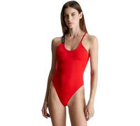 Calvin Klein Damen Badeanzug One Piece Crossover-Design, Rot (Cajun Red), L