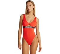 Calvin Klein Damen Badeanzug One Piece Rückenfrei, Rot (Flaming Chili), XL