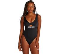Calvin Klein Damen Badeanzug One Piece Rückenfrei, Schwarz (Pvh Black), L