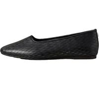 Ballerina CALVIN KLEIN "OBLIQUE BALLERINA CUT LTH", Damen, Gr. 40, schwarz, Leder, unifarben, Schuhe Ballerina, Schlupfschuh, Flats, Loafer mit Textur, schmale Form (81166438-40) schwarz