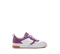 Calvin Klein Damen Basket Low LTH Mono W YW0YW00876 Cupsole Sneaker, Lila (Amethyst/White/Ghost Grey), 38 EU