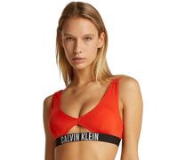 Calvin Klein Damen Bikini Oberteil Bralette mit Cut-Out, Rot (Flaming Chili), XS