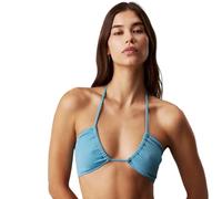 Calvin Klein Damen Bikini Oberteil Bralette mit Knitterstruktur, Blau (Adriatic Blue), M