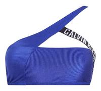 Calvin Klein Damen Bikini Oberteil One Shoulder Bralette ohne Bügel, Blau (Midnight Lagoon), L