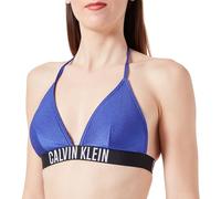 Calvin Klein Damen Bikini Oberteil Triangel Gerippt, Blau (Midnight Lagoon), XS