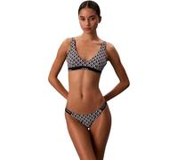 Calvin Klein Damen Bikinihose Brazilian Low Waist, Schwarz (20242 Icon Cotton Emblem W Black), L