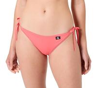 Calvin Klein Damen Bikinihose Seitliche Schnürung String Side Tie mit Logo-Badge, Orange (Dazzling Coral), XL