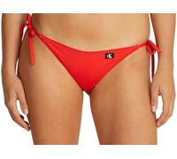 Calvin Klein Damen Bikinihose Seitliche Schnürung String Side Tie mit Logo-Badge, Rot (Flaming Chili), XL