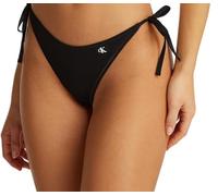Calvin Klein Damen Bikinihose Seitliche Schnürung String Side Tie mit Logo-Badge, Schwarz (Pvh Black), XXL