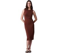 Calvin Klein Damen Bodycon Kleid Contour Midi Gerippt, Braun (Cappuccino), S