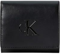 Geldbörse CALVIN KLEIN "BOLD CK MEDIUM BIFOLD", Damen, schwarz, Lederimitat, unifarben, Basic, Kleinlederwaren, Geldbeutel, Portemonnaie, Money Pocket mit CK-Logo (39655458-0) schwarz