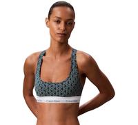 Calvin Klein Damen Bralette Unlined mit Logobund, Grün (Bijou Modern Emblem Outline+Stratif), XS