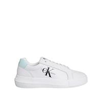 Calvin Klein Damen Chunky Cupsole Mono Lth Wn Yw0yw00823 Turnschuhe, Weiß White Sprout Green, 41 EU