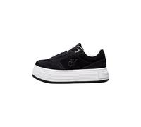 Calvin Klein Damen Chunky Sole Sneaker Bold Laceup Low Suede aus Wildleder, Schwarz (Black/Bright White), 41