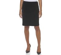 Calvin Klein Damen Classic Fit Straight Lux Suit Skirt (Regular and Plus Size) Rock, Schwarz, 34