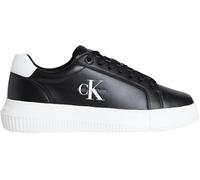 Calvin Klein Damen Cupsole Sneaker Chunky Mono aus Leder, Schwarz (Black/Bright White), 38