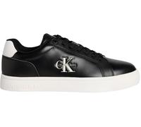 Plateausneaker CALVIN KLEIN JEANS "CLASSIC CUPSOLE MONO LTH WN", Damen, Gr. 40, schwarz-weiß (schwarz, weiß), Leder, unifarben mit Farbeinsatz, sportlich, Schuhe, Schnürschuh, Halbschuh, Freizeitschuh