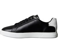 Calvin Klein Damen Cupsole Sneaker Low Moire aus Leder, Schwarz (Black/Bright White), 40