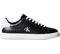 Sneaker CALVIN KLEIN "LOW PRO CUPS LTH MG", Damen, Gr. 38, schwarz, Leder, unifarben mit Farbeinsatz, Schuhe, Schnürschuh, Halbschuh, Freizeitschuh mit seitlichem CK-Logo (90670954-38) schwarz