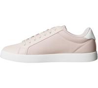 Sneaker CALVIN KLEIN JEANS "CUPSOLE LACE UP PU MG", Damen, Gr. 40, hellbeige, weiß, Lederimitat, Textil, unifarben mit Farbeinsatz, Schuhe Sneaker, Schnürschuh, Halbschuh, Freizeitsneaker, Casual-Schn
