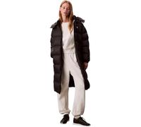 Steppmantel CALVIN KLEIN JEANS "ESSENTIAL MIDWEIGHT LONG PUFFER", Damen, Gr. S (38), schwarz, Web, Obermaterial: 100% Polyamid, unifarben, regular fit lang, Rundhals, eingesetzt gerader Abschluss, Män
