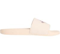 Pantolette CALVIN KLEIN "ESS SLIDE CV WN", Herren, Gr. 41, beige, Baumwolle, Textil, Basic, Schuhe Pantolette, Sommerschuh, Poolslides, Pantolette, Strandschuh mit Logoschriftzug (33083813-41) beige