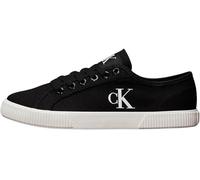 Sneaker CALVIN KLEIN JEANS "ESS VULC LOW CV MG WN", Damen, Gr. 40, schwarz, weiß, Textil, Schuhe Sneaker, Halbschuh, Freizeitschuh, Schnürschuh in Retro-Optik (91111732-40) schwarz, weiß