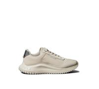 Sneaker CALVIN KLEIN JEANS "EVA RUNNER LACE UP MAT MIX", Damen, Gr. 38, beige, Lederimitat, Textil, unifarben mit Farbeinsatz, Schuhe Sneaker, Halbschuh, Freizeitschuh, Schnürschuh mit leichter Profil