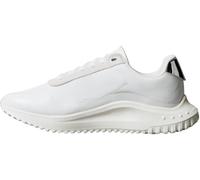 Sneaker CALVIN KLEIN JEANS "EVA RUNNER LACE UP MAT MIX", Damen, Gr. 38, weiß, silberfarben, Lederimitat, Textil, unifarben mit Farbeinsatz, Schuhe Sneaker, Halbschuh, Freizeitschuh, Schnürschuh mit le