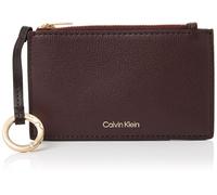 CALVIN KLEIN Damen Foil Logo Top Zip Cardcase Lv04f1090g Kartenhalter, Red (Fudge/Espresso)
