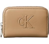 Calvin Klein Damen Geldbörse Bold Ck Medium Zip Around mit Logo, Braun (Tannin), Einheitsgröße