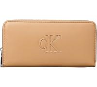 Calvin Klein Damen Geldbörse Bold Long Zip Around mit Logo, Braun (Tannin), Einheitsgröße