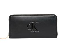 Geldbörse CALVIN KLEIN "RAISED CK LONG ZIP AROUND", schwarz, Lederimitat, unifarben, Basic, Kleinlederwaren, Damen Geldbeutel, Portemonnaie mit CK-Logo (81758245-0) schwarz