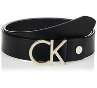 Calvin Klein Damen Gürtel Ck Logo Belt Ledergürtel, Schwarz (Black Leather/Light Gold Buckle), 100 cm