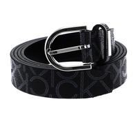 Calvin Klein Damen Gürtel Ck Must Round Belt 2.5 cm Mono Kunstledergürtel, Schwarz (Black Mono), 80 cm
