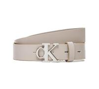 Ledergürtel CALVIN KLEIN JEANS "Monogram Plaque Buckle 25MM", Damen, Gr. 95, chateau, Rindsleder, unifarben, casual, Gürtel (89888803-95) chateau