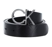 Calvin Klein Damen Gürtel Re-Lock Quilt Ck Logo Belt 30mm Ledergürtel, Schwarz (Ck Black), 90