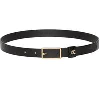 Calvin Klein Damen Gürtel Square Buckle Loop 2,5 cm mit Logo, Schwarz (Black/Antique Light Gold), 85 cm