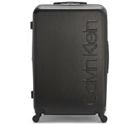 Calvin Klein Damen Hard Side Upright Spinner Leichter Koffer, Schwarz, Medium, Harte Seite aufrechter Spinner Leichter Koffer